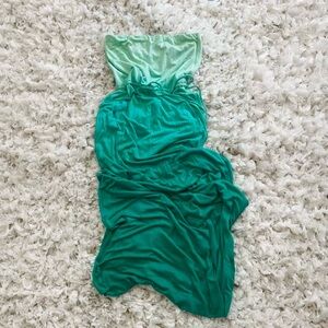 Young Fabulous and Broke Green Ombre Strapless Maxi Beach Dress